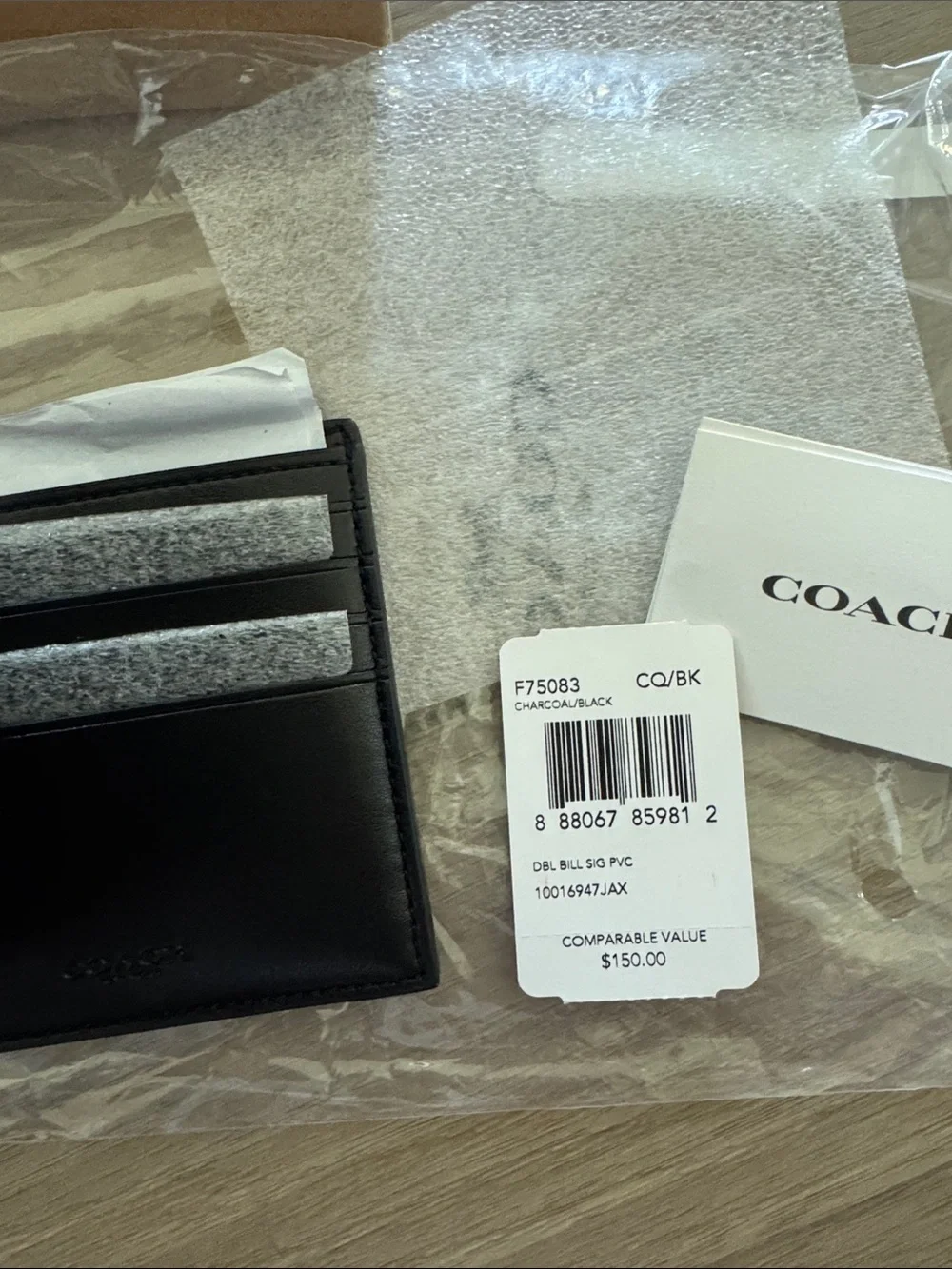 Coach Black Signature Compact VR Accessory Case